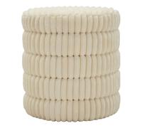 Pouf en tissu effet peluche crème, ø 41 x 46 cm