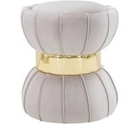 Mauro Ferretti - Pouf rond en tissu Flower - avec surpiqûres - 40 x 44 cm - Gris
