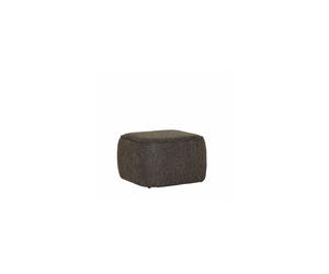 Pouf en tissu polyester/acrylique marron, déhoussable, uni, détente, cube - Hübsch, Cube - 57x57x39 cm