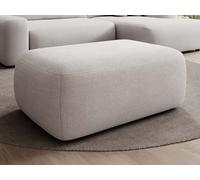 Pouf en tissu texturé beige DAVISO