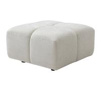 Pouf en tissu texturé blanc cassé CARLIVI