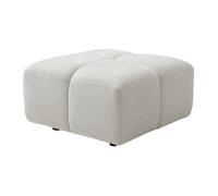 Pouf en tissu texturé blanc cassé CARLIVI