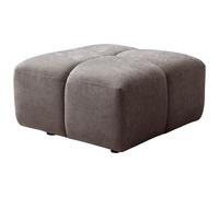 Pouf en tissu texturé taupe CARLIVI