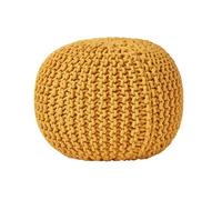 Pouf en tricot rond Moutarde