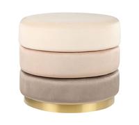 Beliani Pouf en Velours Beige Assise Supplémentaire de Salon Repose-Pieds Glamour Louin