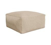 Pouf en velours côtelé beige NOUMARA
