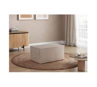 Pouf en velours côtelé CLARISSE - Beige - L90 x P50 x H41cm - LOUNGITUDE