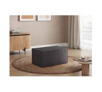 Pouf en velours côtelé CLARISSE - Gris foncé - L90 x P50 x H41cm - LOUNGITUDE