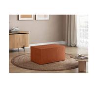 Pouf en velours côtelé CLARISSE - Terracotta - L90 x P50 x H41cm - LOUNGITUDE