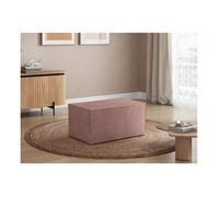 Pouf en velours côtelé CLARISSE - Vieux rose - L90 x P50 x H41cm - LOUNGITUDE
