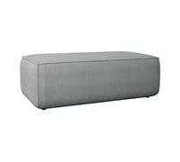 Pouf en velours côtelé gris clair AMELIA