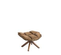 Pouf en velours marron ey Noyer Marron