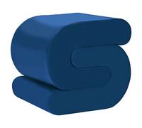 Pouf en Velours Rembourré Forme de S Repose-Pied Bleu Marine Arcadia