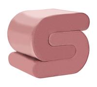 Pouf en Velours Rembourré Forme de S Repose-Pied Rose Arcadia