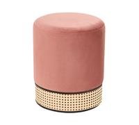 Pouf en Velours Rose Assise Supplémentaire de Salon Repose-Pieds Glamour Yankton