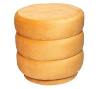 Pouf en velours ""Sinan"" Atmosphera - 40x40x40 - Jaune