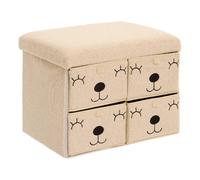 Pouf Enfant avec 4 tiroirs Ezzio 50cm Beige