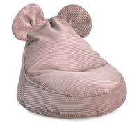 Pouf enfant avec oreilles - Pouf ergonomique Montessori - Rose - 68 x 59 x 55 cm - Mousse polyuréthane - Léger