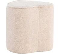 Pouf enfant en teddy Heart beige