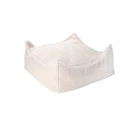 Pouf Enfant Ottoman Carré - Coussin De Sol Déhoussable En Teddy Cream White TU