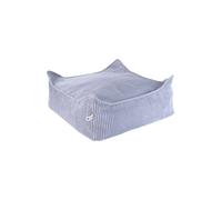 Pouf Enfant Ottoman Carré - Coussin De Sol Déhoussable En Velours Côtelé Blueberry Blue TU