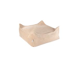 Pouf Enfant Ottoman Carré - Coussin De Sol Déhoussable En Velours Côtelé Brown Sugar TU