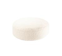 Pouf Enfant Ottoman Rond - Coussin De Sol Déhoussable En Teddy Cream White TU