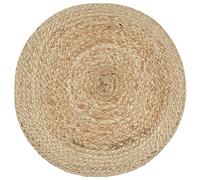 Pouf fabriqué à la main en toile de jute 45 x 30 cm rembourré avec perles EPS - Repose-pieds compact pour salon, chambre à coucher, couloir - Siège moderne et plateau décoratif