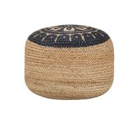 vidaXL Pouf Fait à la Main Repose-Pied Tabouret Appui Pied Portable Salon Intérieur Maison Chambre à Coucher Salle de Séjour Jute Bleu 45x30 cm