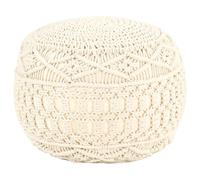 Pouf fait à la Main en Macramé 45x30cm Coton Repose-Pied Tabouret Salon vidaXL