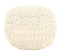 Pouf fait à la Main en Macramé 45x30cm Coton Repose-Pied Tabouret Salon vidaXL