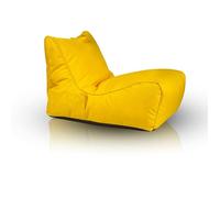 Pouf Fauteuil Chaise Longue Jaune, salon intérieur et extérieur, tissu imperméable, pochette et poignée, Ecopuf