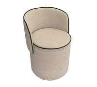Pouf fauteuil Eclipse beige avec passepoil kaki - Amadeus