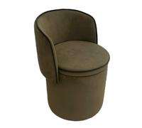 Pouf fauteuil en velours eclipse kaki