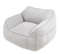 Pouf Fauteuil velours côtelé - 100x110 cm - Bananair - Gris clair