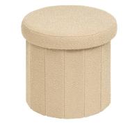 Pouf Fink rond pliable D.38cm beige - Atmosphera Créateur d'intérieur