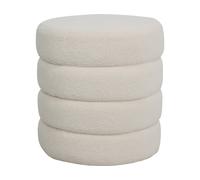 Pouf Fino beige effet laine bouclette 42 x 42 x 46 cm