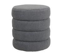 Pouf Fino gris effet laine bouclette 42 x 42 x 46 cm