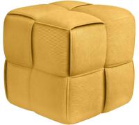 Pouf Forinta Cord - Revêtement en tissu | Couleur : Jaune | Dimensions : 40x40x40 cm