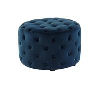 Pouf FOURCA en velours - Bleu nuit