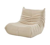 Pouf géant - Canapé de sol avec dossier - Fauteuil de lecture d'intérieur confortable XXL - Pour salon et chambre à coucher - 86 x 105 x 75 cm - Beige