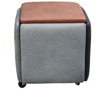 Pouf gigogne 5 en 1, chaise cube, tabourets empilables, banc ottoman carré en tissu technologique, repose-pieds avec roulettes pour chambre à coucher, salon, salle à manger