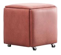 Pouf gigogne 5 en 1, chaise cube, tabourets empilables, banc ottoman carré en tissu technologique, repose-pieds avec roulettes pour chambre à coucher, salon, salle à manger