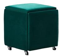 Pouf gigogne 5 en 1 en flanelle, repose-pieds carré, chaise cube avec roulettes, ottomane empilable pour chambre à coucher, salon