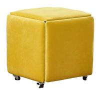 Pouf gigogne 5 en 1 en flanelle, repose-pieds carré, chaise cube avec roulettes, ottomane empilable pour chambre à coucher, salon