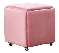 Pouf gigogne 5 en 1 en flanelle, repose-pieds carré, chaise cube avec roulettes, ottomane empilable pour chambre à coucher, salon