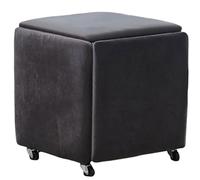 Pouf gigogne 5 en 1 en flanelle, repose-pieds carré, chaise cube avec roulettes, ottomane empilable pour chambre à coucher, salon