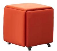 Pouf gigogne 5 en 1 en flanelle, repose-pieds carré, chaise cube avec roulettes, ottomane empilable pour chambre à coucher, salon