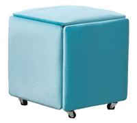 Pouf gigogne 5 en 1 en flanelle, repose-pieds carré, chaise cube avec roulettes, ottomane empilable pour chambre à coucher, salon