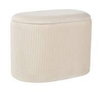 Pouf Glamour en Velours Rembourré avec Rangement Beige Clair Richland